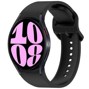 For Samsung Galaxy Watch 6 44mm Solid Color Colorful Buckle Quick Release Silicone Watch Band(Black)