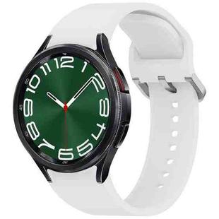 For Samsung Galaxy Watch 6 Classic 43mm Solid Color Colorful Buckle Quick Release Silicone Watch Band(White)