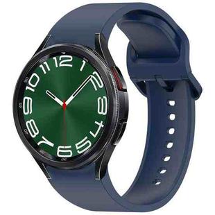 For Samsung Galaxy Watch 6 Classic 43mm Solid Color Colorful Buckle Quick Release Silicone Watch Band(Dark Blue)