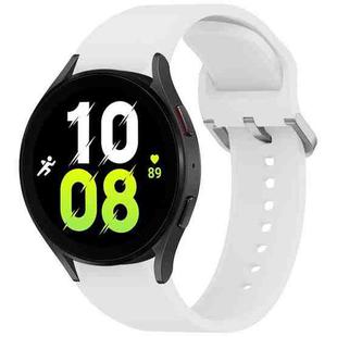 For Samsung Galaxy Watch 5 40 / 44mm Solid Color Colorful Buckle Quick Release Silicone Watch Band(White)