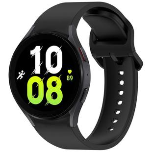 For Samsung Galaxy Watch 5 40 / 44mm Solid Color Colorful Buckle Quick Release Silicone Watch Band(Black)