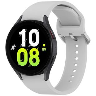 For Samsung Galaxy Watch 5 40 / 44mm Solid Color Colorful Buckle Quick Release Silicone Watch Band(Gray)