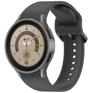 For Samsung Galaxy Watch 5 Pro Solid Color Colorful Buckle Quick Release Silicone Watch Band(Dark Gray)