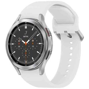 For Samsung Galaxy Watch 4 Classic 46 / 42mm Solid Color Colorful Buckle Quick Release Silicone Watch Band(White)