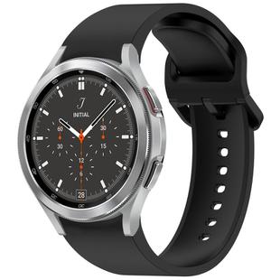 For Samsung Galaxy Watch 4 Classic 46 / 42mm Solid Color Colorful Buckle Quick Release Silicone Watch Band(Black)