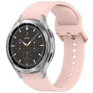 For Samsung Galaxy Watch 4 Classic 46 / 42mm Solid Color Colorful Buckle Quick Release Silicone Watch Band(Pink)