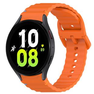 For Samsung Galaxy Watch 5  44mm Wavy Grain Stitched Quick Release Silicone Watch Band(Orange)