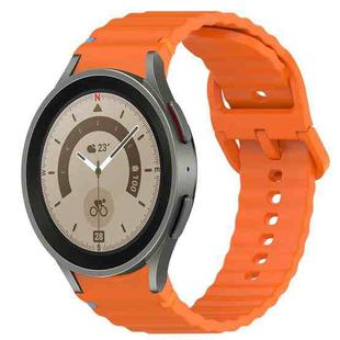 For Samsung Galaxy Watch 5 Pro  45mm Wavy Grain Stitched Quick Release Silicone Watch Band(Orange)