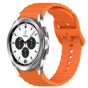 For Samsung  Galaxy Watch 4 Classic 42mm Wavy Grain Stitched Quick Release Silicone Watch Band(Orange)