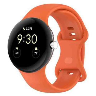 For Google Pixel Watch 3 45mm Butterfly Color Buckle Silicone Watch Band, Size: S(Orange)