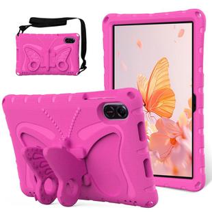 For Honor Pad X9 Butterfly Bracket EVA Shockproof Tablet Case(Rose Red)