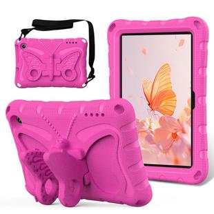 For Amazon Kindle Fire HD7 2022 Butterfly Bracket EVA Shockproof Tablet Case(Rose Red)