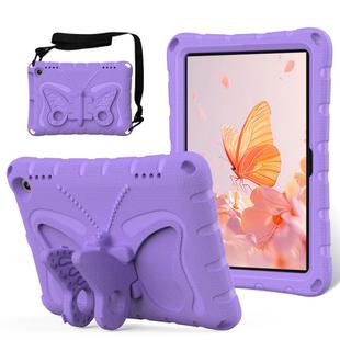 For Amazon Kindle Fire HD8 /8 Plus 2020/2022 Butterfly Bracket EVA Shockproof Tablet Case(Light Purple)