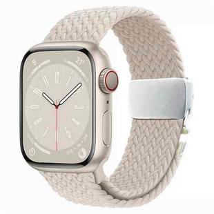 For Apple Watch 46mm / 49mm / 45mm / 44mm Metal Buckle Nylon Braided Watch Band(Starlight)