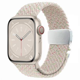 For Apple Watch 46mm / 49mm / 45mm / 44mm Metal Buckle Nylon Braided Watch Band(Starlight Color)