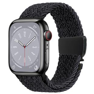 For Apple Watch 46mm / 49mm / 45mm / 44mm Metal Buckle Nylon Braided Watch Band(Graphite)