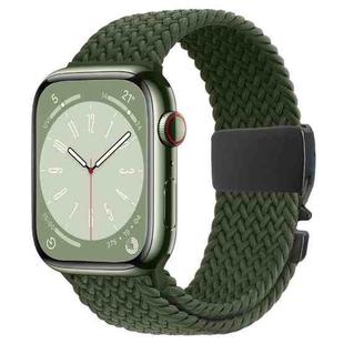 For Apple Watch 46mm / 49mm / 45mm / 44mm Metal Buckle Nylon Braided Watch Band(Alfalfa Grass)