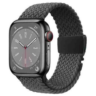 For Apple Watch 42mm / 9 41mm / 40mm / 38mm Metal Buckle Nylon Braided Watch Band(Gray)