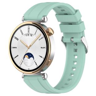 For Huawei Watch GT 5 46mm Silver Buckle Quick Release Silicone Watch Band(Teal Green)