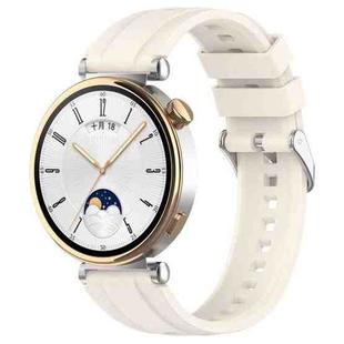 For Huawei Watch GT 5 41mm Silver Buckle Quick Release Silicone Watch Band(Starlight)