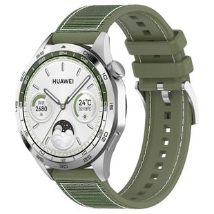 For Huawei Watch GT 5 Pro 46mm Hybrid Nylon Braid Silicone Watch Band(Spruce Green)