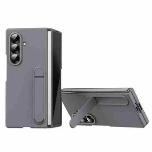 For Samsung Galaxy Z Fold7 5G Skin-feel Holder Shockproof Phone Case(Grey)