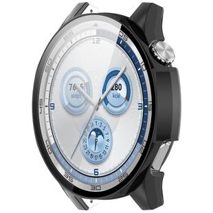 For Huawei Watch GT 5 46mm Tempered Glass Film Integrated PC Watch Protective Case(Glossy Black)