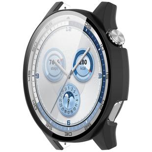 For Huawei Watch GT 5 46mm Tempered Glass Film Integrated PC Watch Protective Case(Matte Black)