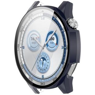 For Huawei Watch GT 5 46mm Tempered Glass Film Integrated PC Watch Protective Case(Ink Blue)