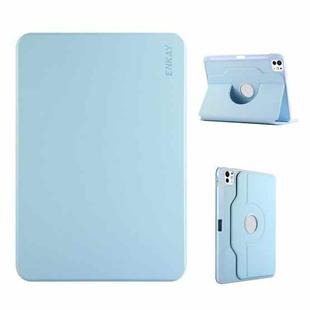 For iPad Pro 13 2024 ENKAY 360 Rotation TPU Leather Smart Tablet Case with Pen Slot(Light Blue)