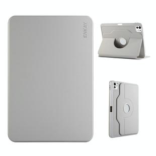 For iPad Pro 12.9 2022/ Air 13 2025 / 2024 ENKAY 360 Rotation TPU Leather Smart Tablet Case with Pen Slot(Grey)