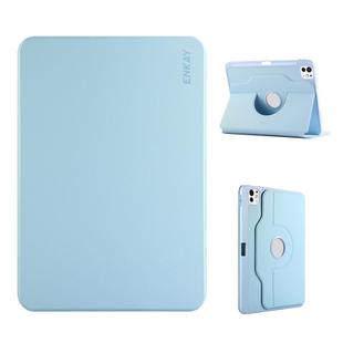 For iPad Pro 12.9 2022/ Air 13 2025 / 2024 ENKAY 360 Rotation TPU Leather Smart Tablet Case with Pen Slot(Light Blue)