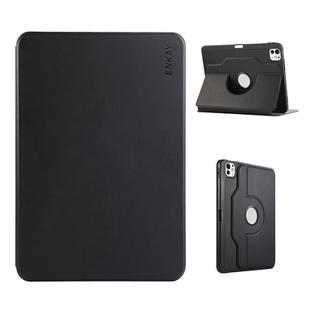For iPad Air 11 2024 / 2025 / Air 10.9 2022 ENKAY 360 Rotation TPU Leather Smart Tablet Case with Pen Slot(Black)