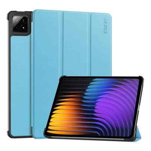 For Xiaomi Pad 7 / 7 Pro 11.2 ENKAY Tri-fold Custer Texture Leather Smart Tablet Case(Light Blue)