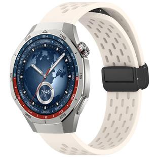 For Huawei Watch GT5 Pro 46mm Folding Magnetic Buckle Silicone Watch Band(Starlight)