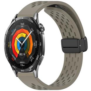 For Huawei Watch GT 5 46mm Folding Magnetic Buckle Silicone Watch Band(Space Gray)