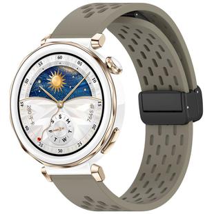 For Huawei Watch GT5 Pro 42mm Folding Magnetic Buckle Silicone Watch Band(Space Gray)