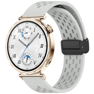 For Huawei Watch GT 5 41mm Folding Magnetic Buckle Silicone Watch Band(Light Gray)