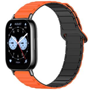 For Redmi Watch 5 Lite Two Color Magnetic Buckle Silicone Watch Band(Orange Black)