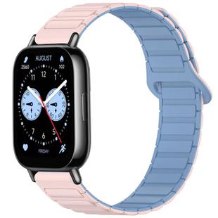 For Redmi Watch 5 Lite Two Color Magnetic Buckle Silicone Watch Band(Silty Mist Blue)