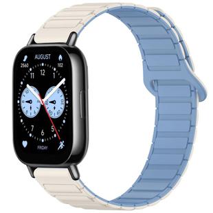 For Redmi Watch 5 Lite Two Color Magnetic Buckle Silicone Watch Band(White Mist Blue)