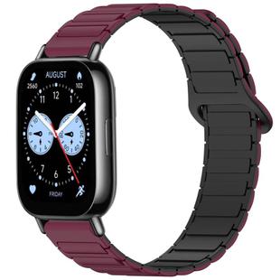 For Redmi Watch 5 Lite Two Color Magnetic Buckle Silicone Watch Band(Wine Red Black)