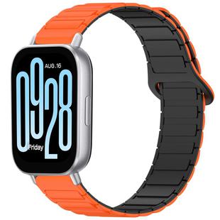 For Redmi Watch 5 Active Two Color Magnetic Buckle Silicone Watch Band(Orange Black)