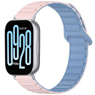 For Redmi Watch 5 Active Two Color Magnetic Buckle Silicone Watch Band(Silty Mist Blue)