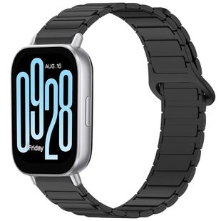 For Redmi Watch 5 Active Two Color Magnetic Buckle Silicone Watch Band(Black)