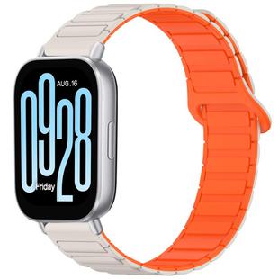 For Redmi Watch 5 Active Two Color Magnetic Buckle Silicone Watch Band(Starlight Orange)