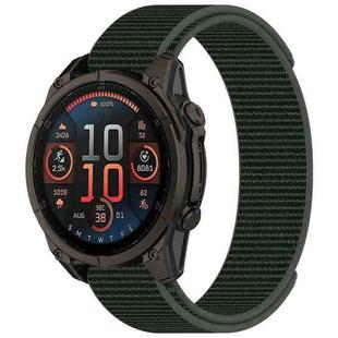 For Garmin Fenix 8 AMOLED 47mm Nylon Hook and Loop Fastener 22mm Watch Band(Army Green)