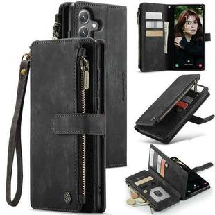 For Samsung Galaxy S24 FE 5G CaseMe C30 Card Slots Zipper Wallet Leather Phone Case(Black)