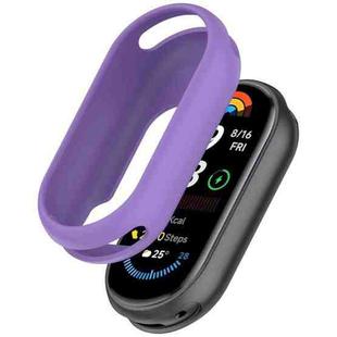 For Xiaomi Mi Band 8 NFC Glossy Surface Silicone Watch Protective Case(Lilac Purple)