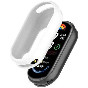 For Xiaomi Smart Band 9 NFC Glossy Surface Silicone Watch Protective Case(White)